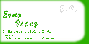 erno vitez business card